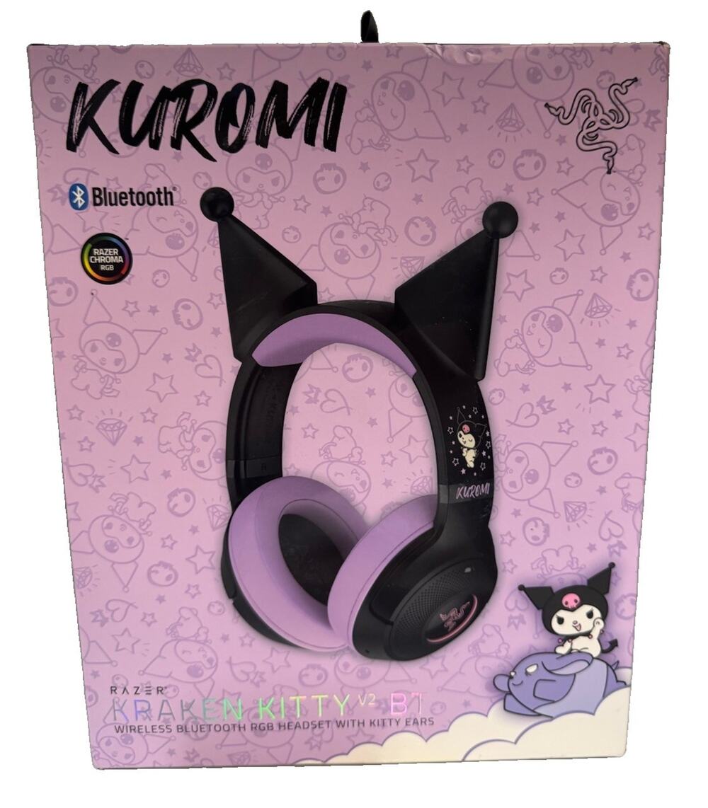 Razer Kraken Kitty V2 BT - Kuromi Edition Headset: Wireless Gaming, Mac